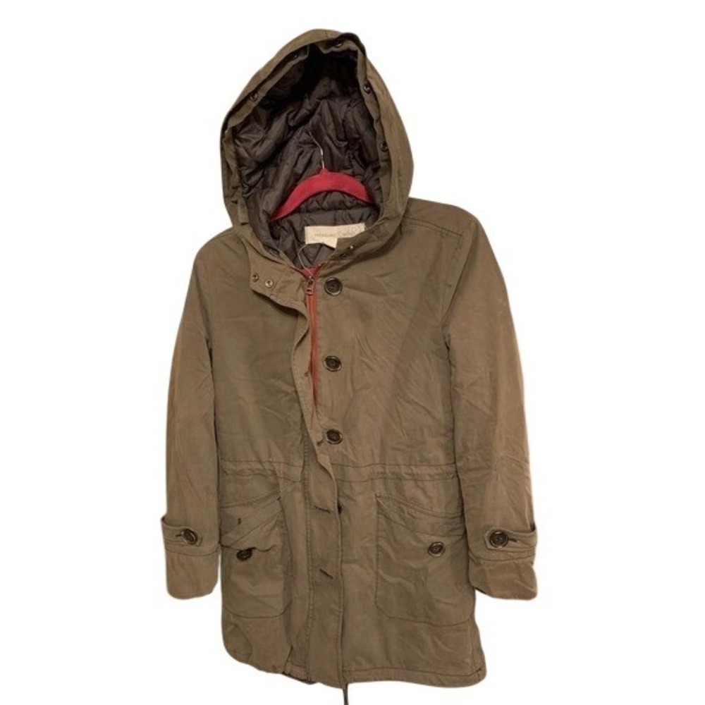 Treasure & Bond Olive Green‎ Hooded Utility Parka Jacket Women's Size S